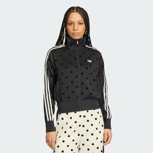 adidas Black Polka Dot Three-Stripe Bomber Jacket